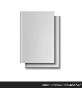 Two white blank books on a white background . Two white blank books