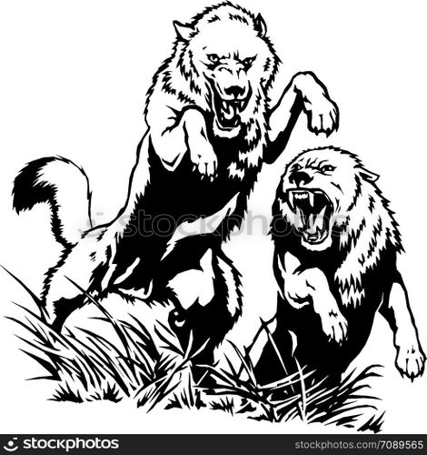 Two wolves