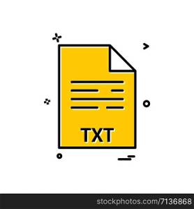 txt file file extension file format icon vector design