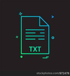 txt file file extension file format icon vector design
