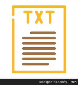 txt file format document color icon vector. txt file format document sign. isolated symbol illustration. txt file format document color icon vector illustration