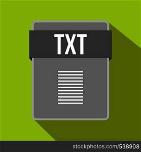 TXT file icon in flat style on a green background. TXT file icon, flat style