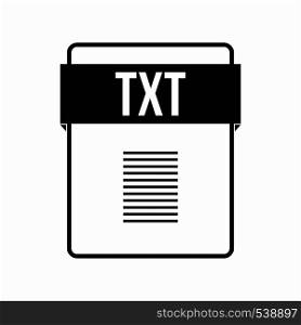 TXT file icon in simple style on a white background. TXT file icon, simple style