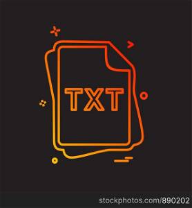 TXT file type icon design vector