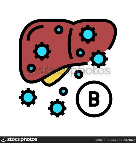 type b hepatitis color icon vector. type b hepatitis sign. isolated symbol illustration. type b hepatitis color icon vector illustration