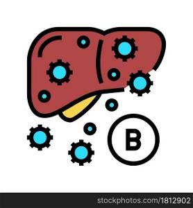 type b hepatitis color icon vector. type b hepatitis sign. isolated symbol illustration. type b hepatitis color icon vector illustration