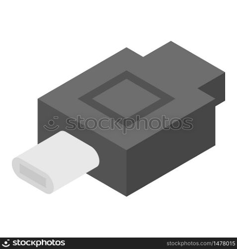 Type c adapter icon. Isometric of type c adapter vector icon for web design isolated on white background. Type c adapter icon, isometric style