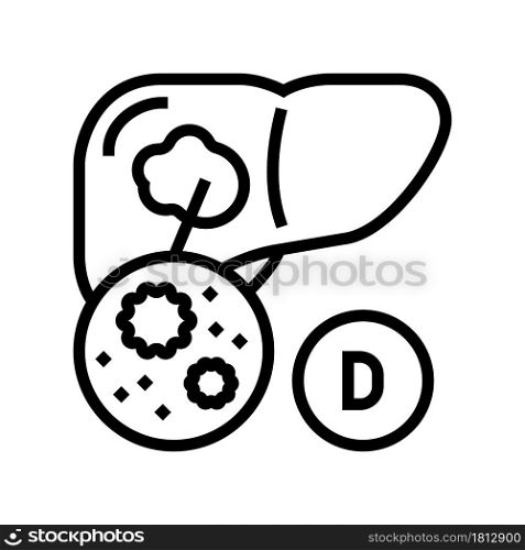 type d hepatitis line icon vector. type d hepatitis sign. isolated contour symbol black illustration. type d hepatitis line icon vector illustration