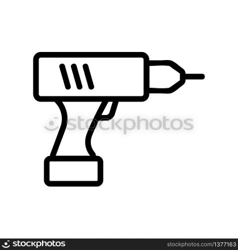 type of cordless drill icon vector. type of cordless drill sign. isolated contour symbol illustration. type of cordless drill icon vector outline illustration