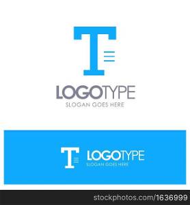 Type, Text, Write, Word Blue Solid Logo with place for tagline