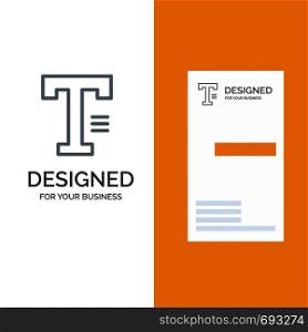 Type, Text, Write, Word Grey Logo Design and Business Card Template