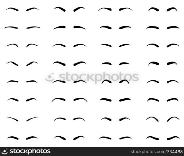 Types and forms of eyebrows, tattoo design