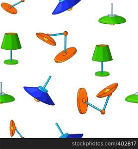 Types of lamps pattern. Cartoon illustration of types of lamps vector pattern for web. Types of lamps pattern, cartoon style