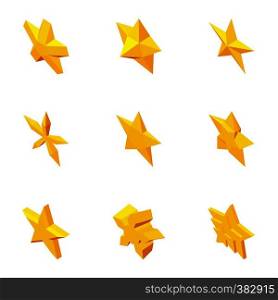 Types of stars icons set. Cartoon illustration of 9 types of stars vector icons for web. Types of stars icons set, cartoon style