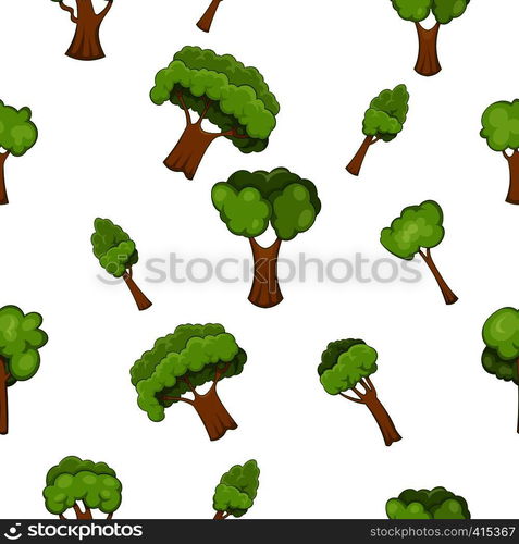 Types of trees pattern. Cartoon illustration of types of trees vector ...