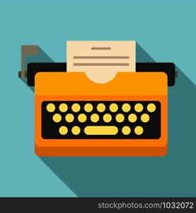 Typewriter icon. Flat illustration of typewriter vector icon for web design. Typewriter icon, flat style