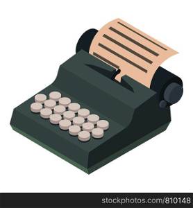 Typewriter icon. Isometric illustration of typewriter icon for web. Typewriter icon, isometric 3d style