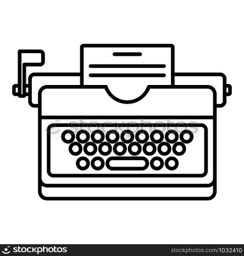 Typewriter icon. Outline typewriter vector icon for web design isolated on white background. Typewriter icon, outline style