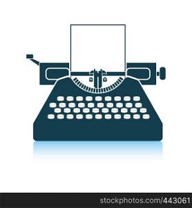 Typewriter icon. Shadow reflection design. Vector illustration.
