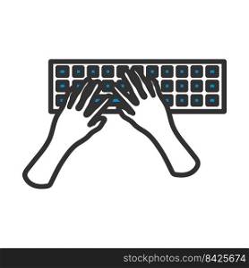 Typing Icon. Editable Bold Outline With Color Fill Design. Vector Illustration.