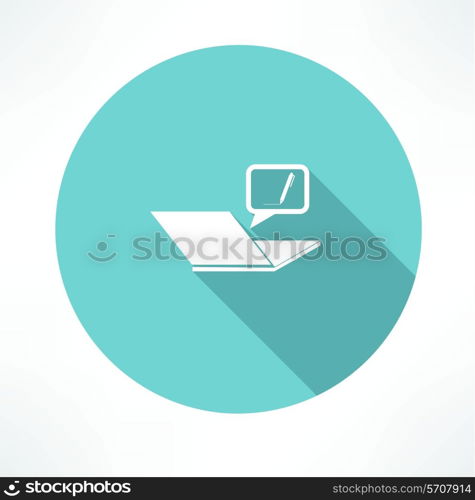 typing on the notebook icon Flat modern style vector illustration