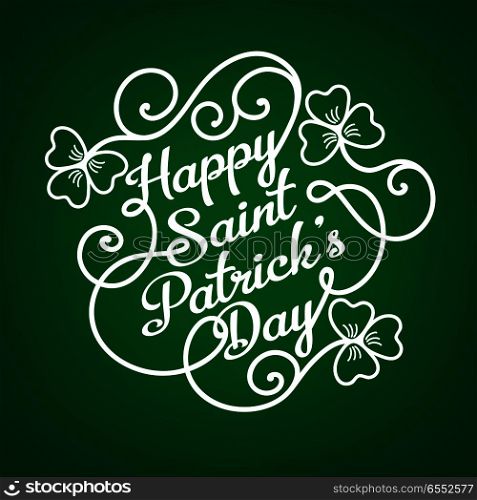Typographic design template for Saint Patrick&rsquo;s Day with clover
