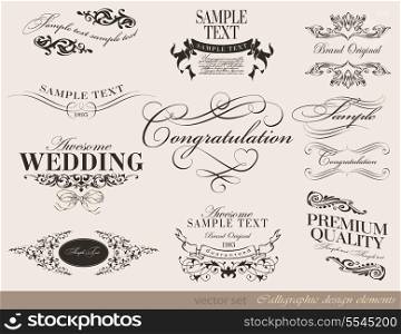 typography, calligraphic design elements, page decoration can be used for invitation, congratulation or website layout vector