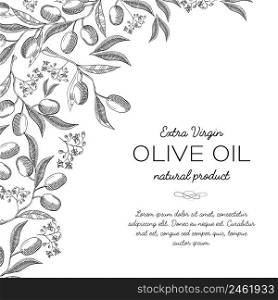 Typography design card doodle with inscription about extra virgin olive oil natural product vector illustration. Typography Design Card Doodle
