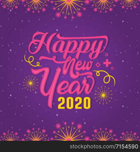 Typography happy new year 2020