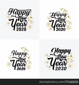 Typography happy new year 2020