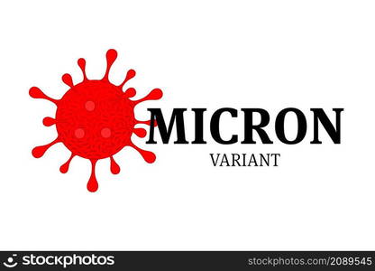 Typography of Omicron variant of COVID. New strain of coronavirus. Vector symbol Omicron.