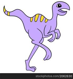 tyrannosaurus dinosaur is purple with toothless teeth