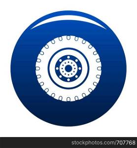 Tyre icon vector blue circle isolated on white background . Tyre icon blue vector