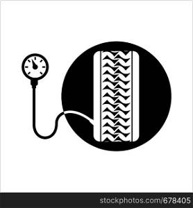 Tyre (Tire) Pressure Gauge Icon Vector Art Illustration