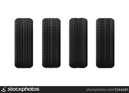 Tyres with different pattern isolated