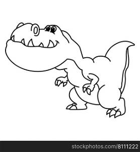 Tyronnosaurus rex cartoon coloring page Royalty Free Vector