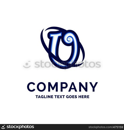 U Company Name Design Blue Logo Design. Logo Template. Brand Name template Place for Tagline. Creative Logo Design