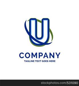 U Company Name Design. Logo Template. Brand Name template Place for Tagline. Creative Logo Design