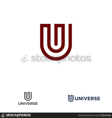 U letter design concept for business or company name initial