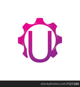 U Letter logo creative concept template design