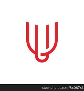U Letter logo design template elements