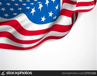 U.S. flag on a white background. Vector illustration