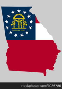 U.S. state map flag of Georgia Vector illustration Eps 10. U.S. state map flag of Georgia Vector