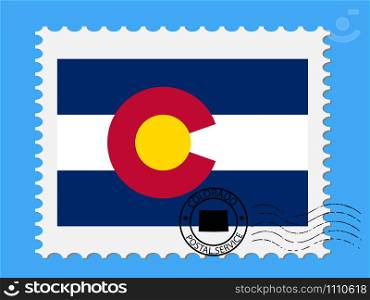 U.S. state of Colorado Flag with Postage Stamp Vector illustration Eps 10.. U.S. state of Colorado Flag with Postage Stamp Vector illustration Eps 10