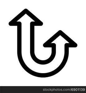 u-shaped double head arrow, icon on isolated background