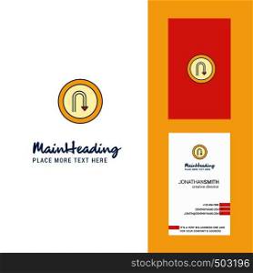 U turn road sign Creative Logo and business card. vertical Design Vector