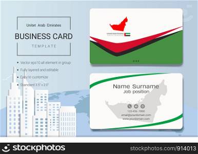 UAE Abstract business name card design template