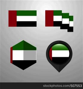 UAE flag design set vector