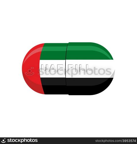 UAE patriotic pill. United Arab Emirates Capsule flag. Vector illustration medical Tablet&#xA;