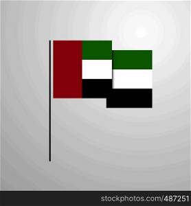 UAE waving Flag design vector